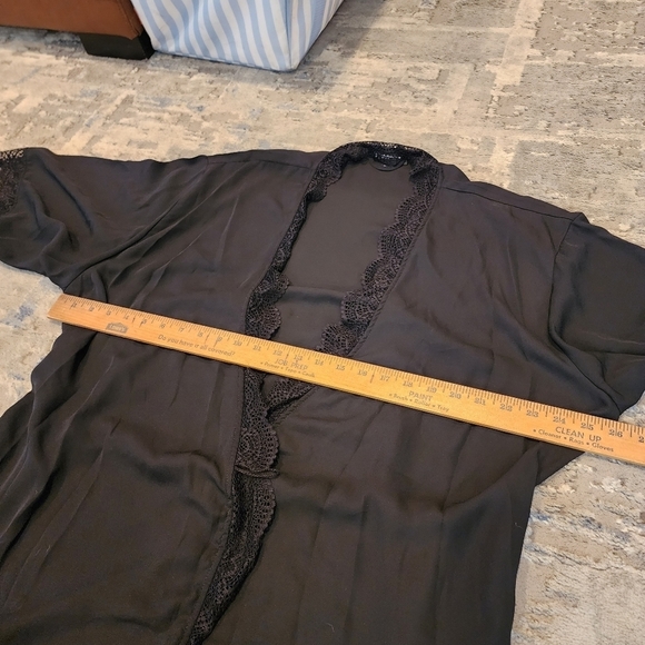 NWT Macy's INC Black Lace Trim Short Robe Women's Size XXL - Picture 13 of 14